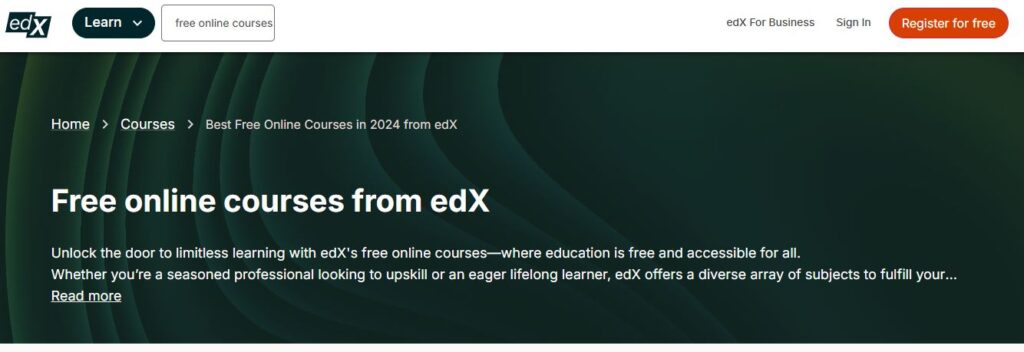 edX free online courses